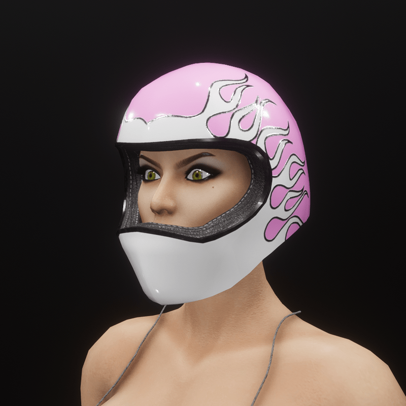 Helmet (pink and white)