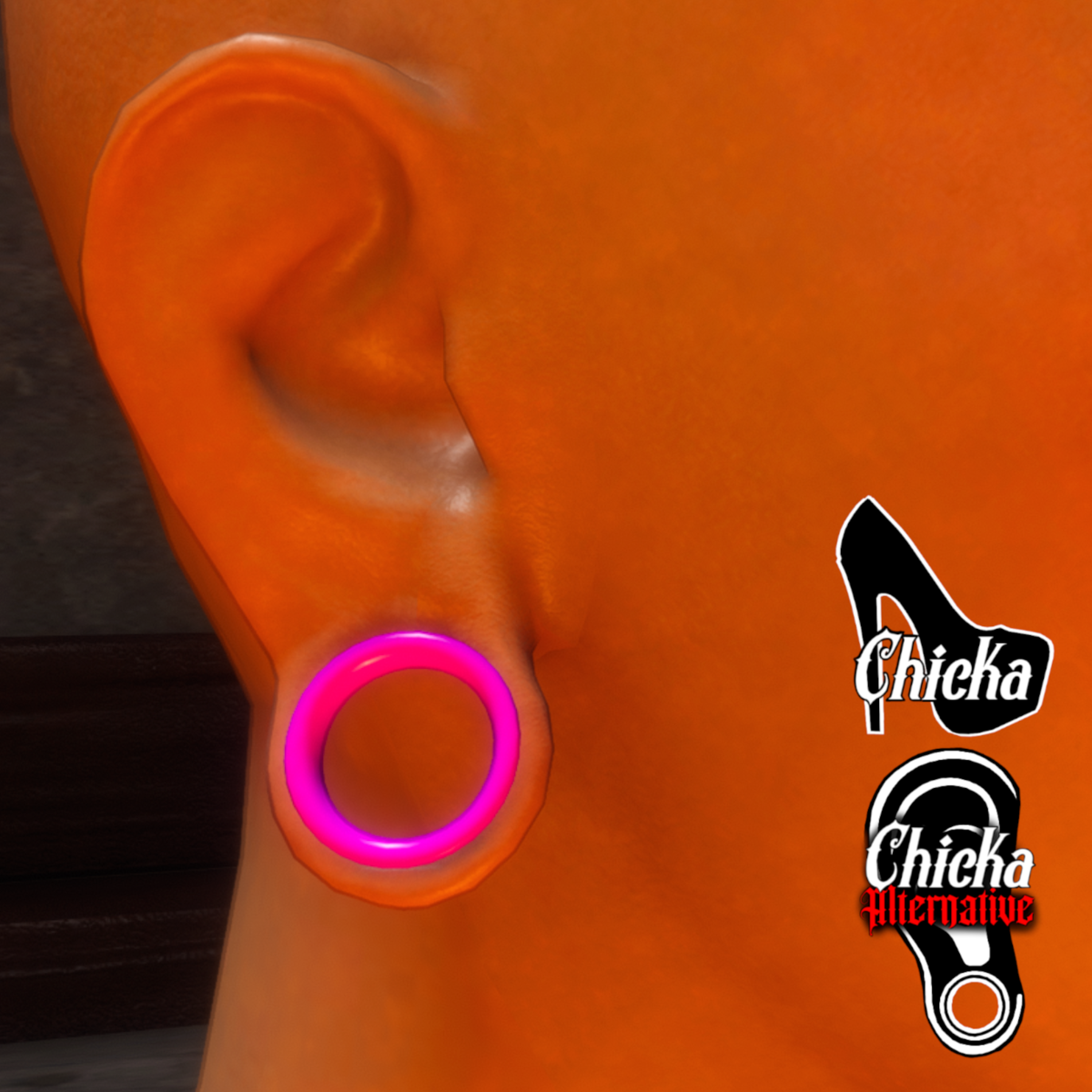 Gauge earrings "Pink" (CHICKA ALTERNATIVE AVATARS)