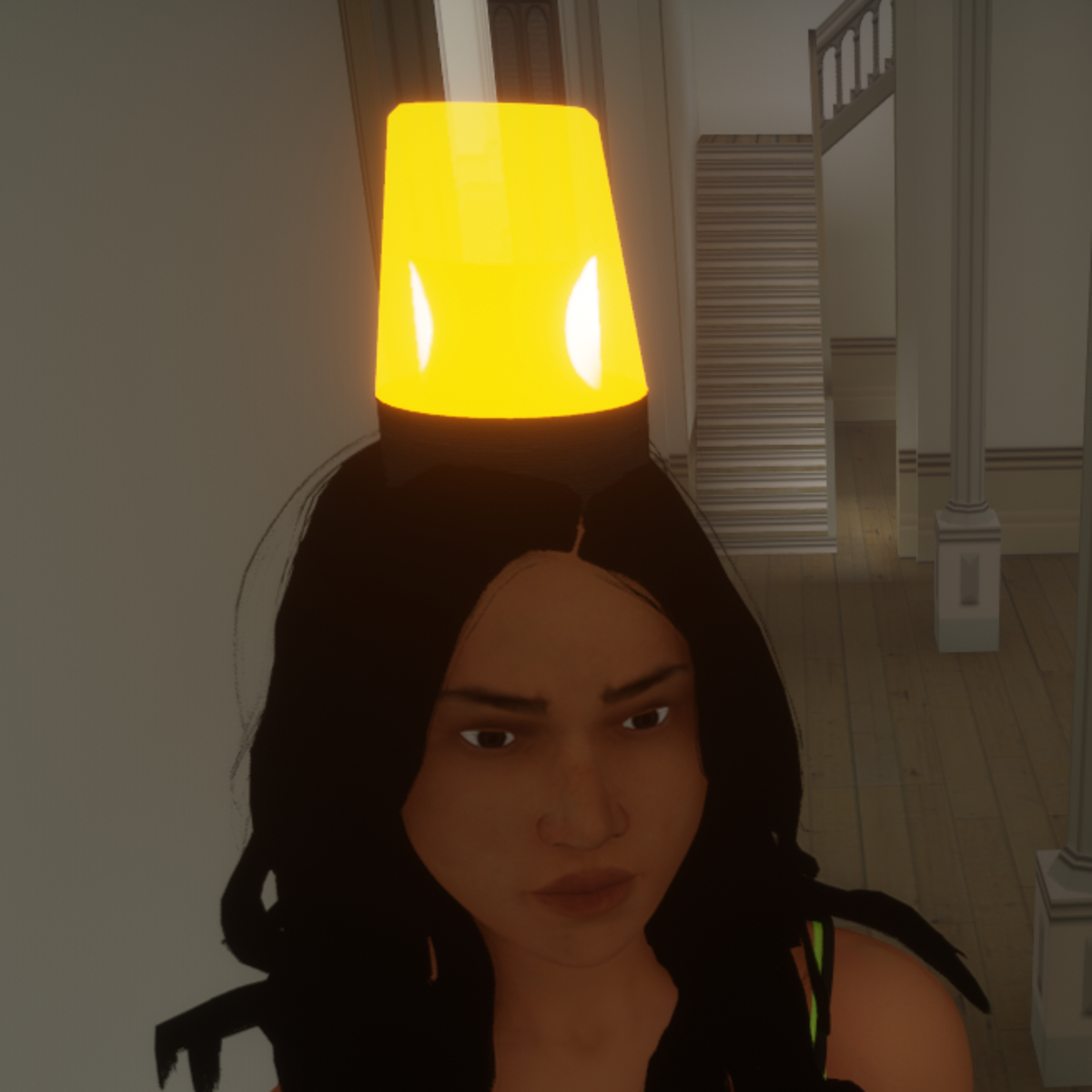 Animated amber rotating beacon light female