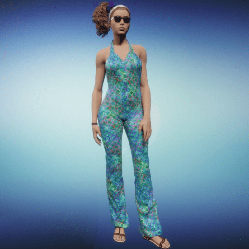 Hippie Halter Jumpsuit - Teal