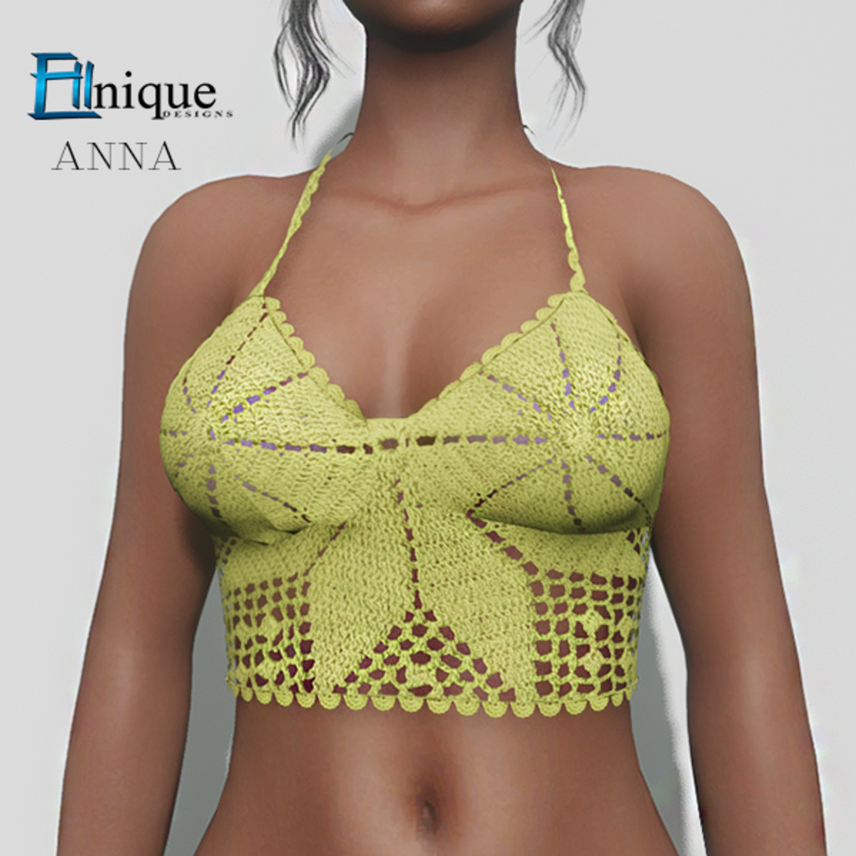 Anna Lemon Crochet Knit Top