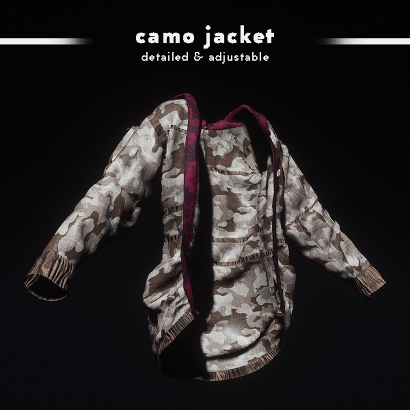 Camouflage Jacket (Rich Maroon)