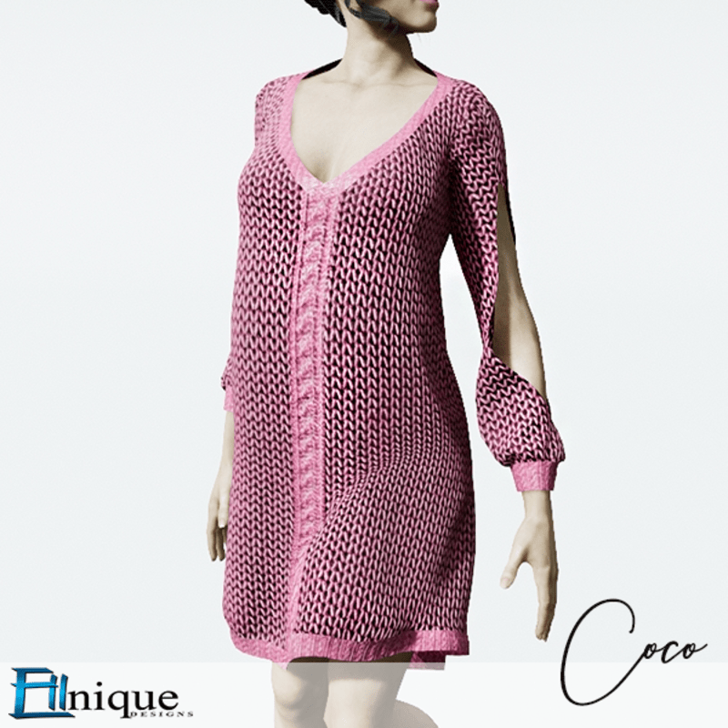 Coco Pink Sweater dress cutout arms