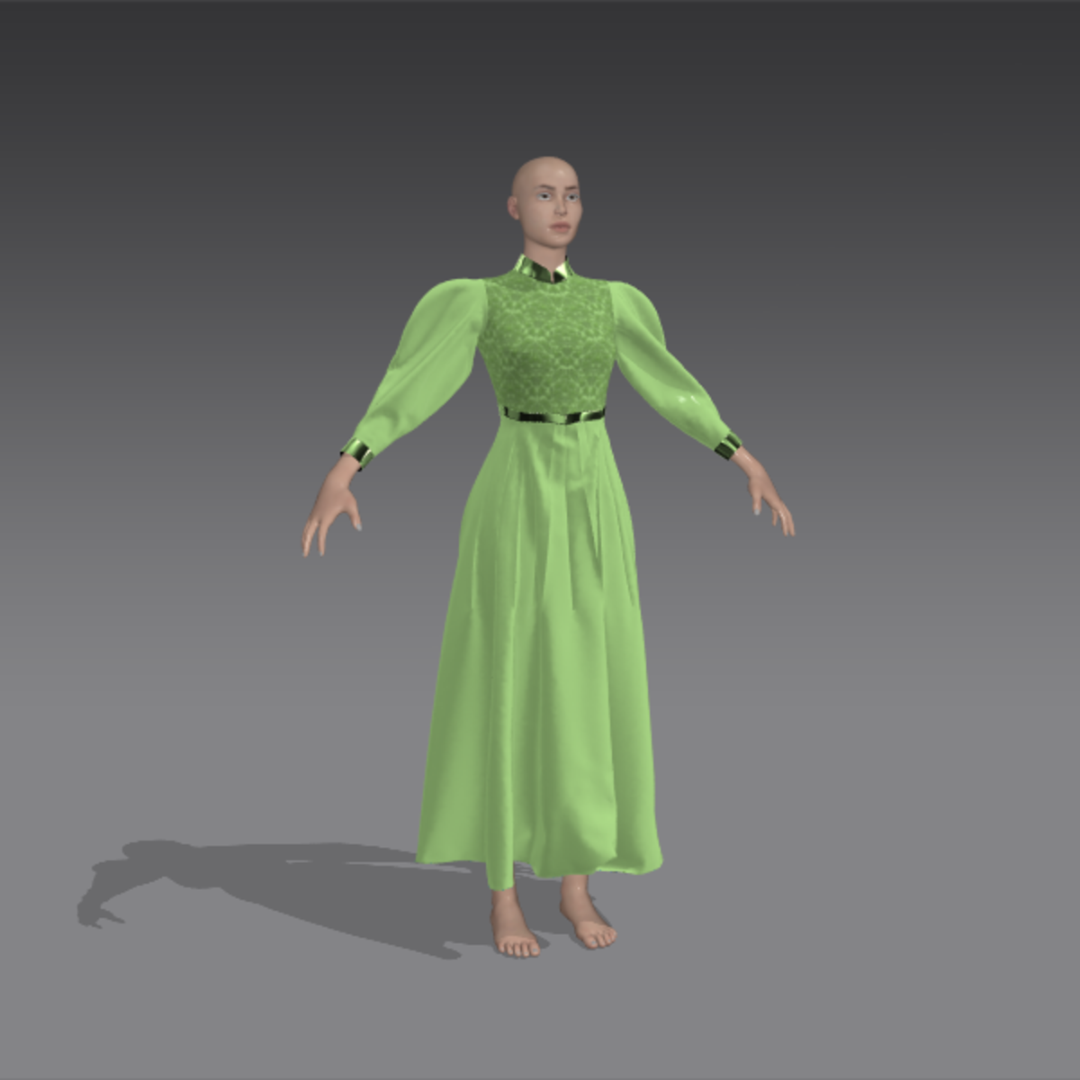 edwardian dress-- pistachio