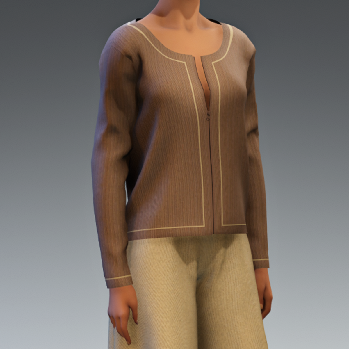 Zippered Corduroy Jacket taupe