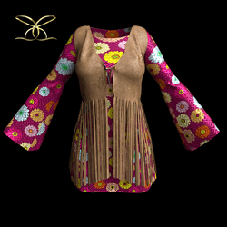 Hippie Flowerpower Dress with waistcoat