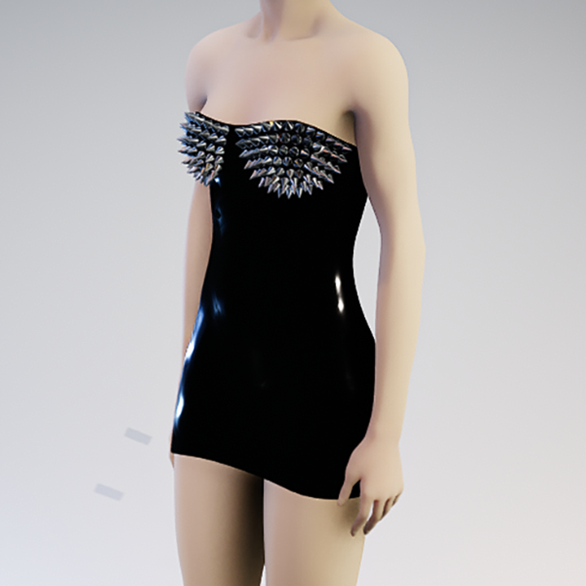 Spiked latex dress - silver