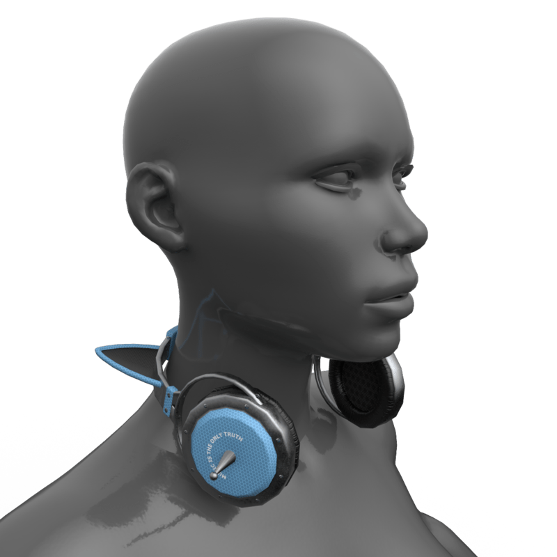 Headphones Black-Blue (Neck)