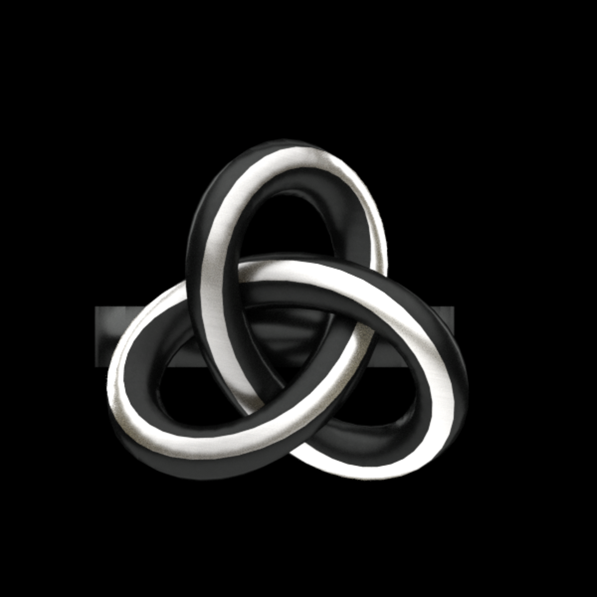 Knot Ring - Black and Silver