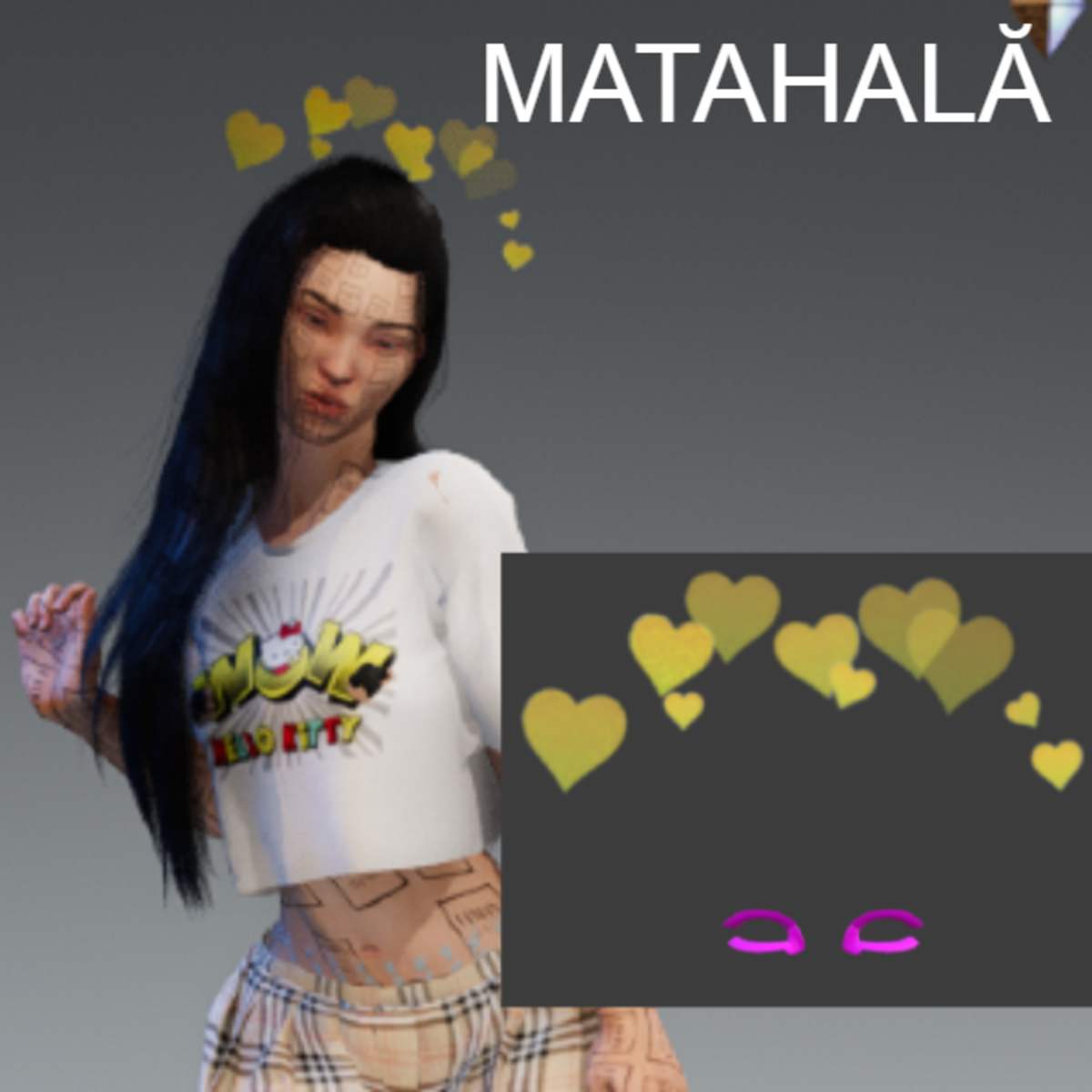 Yellow/Gold Head Hearts Filter //MATAHALĂ