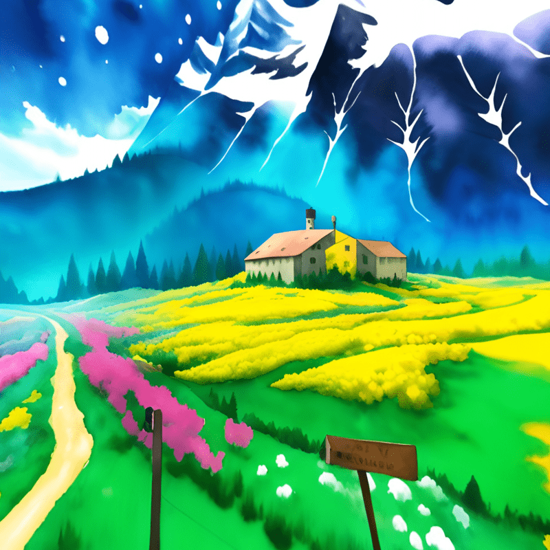 Happy Skybox Flower and Mountains