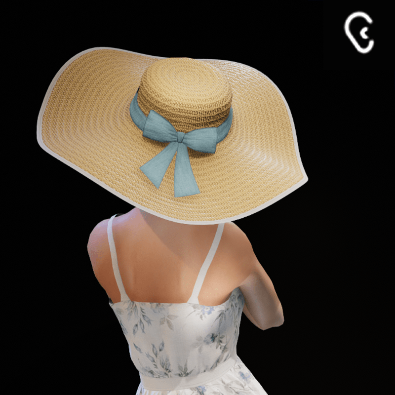 Faded Blue - Floppy Straw Sun Hat