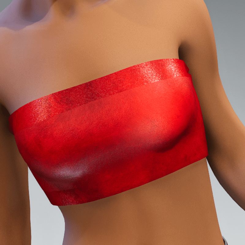 tube top silk shiny red