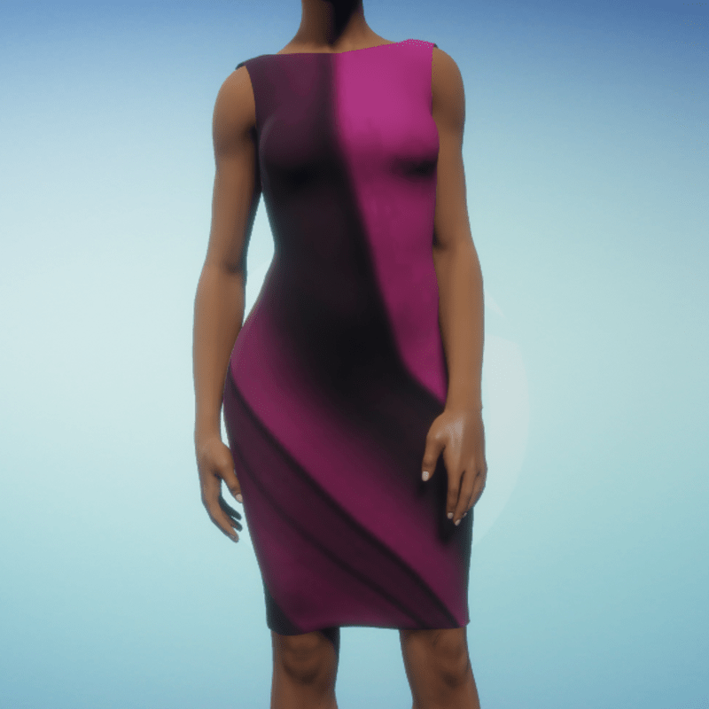 Boatneck Exec Dress - Fushia Swoop