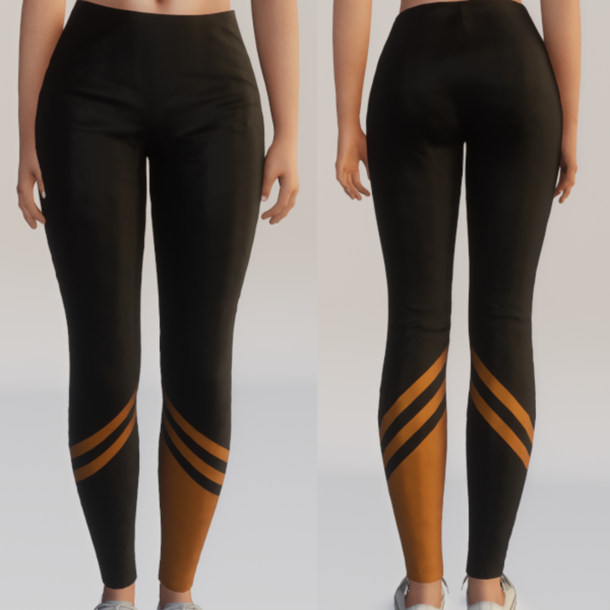 Stripped Leggings - Orange