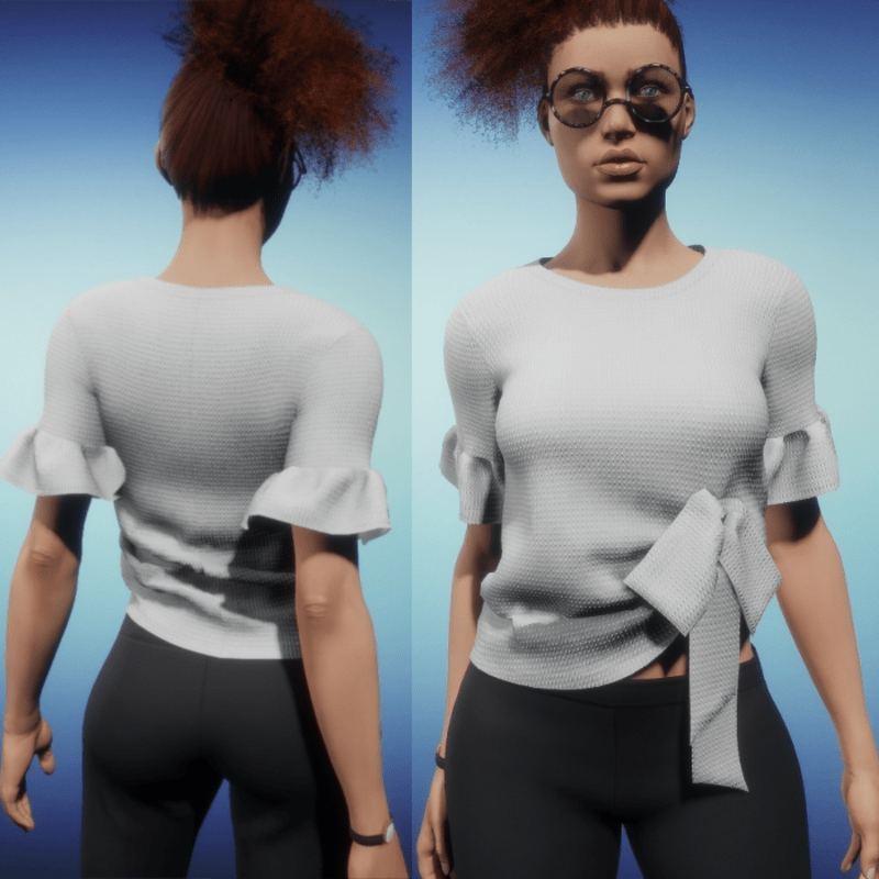 Knit Top with Bow Accent - Grey