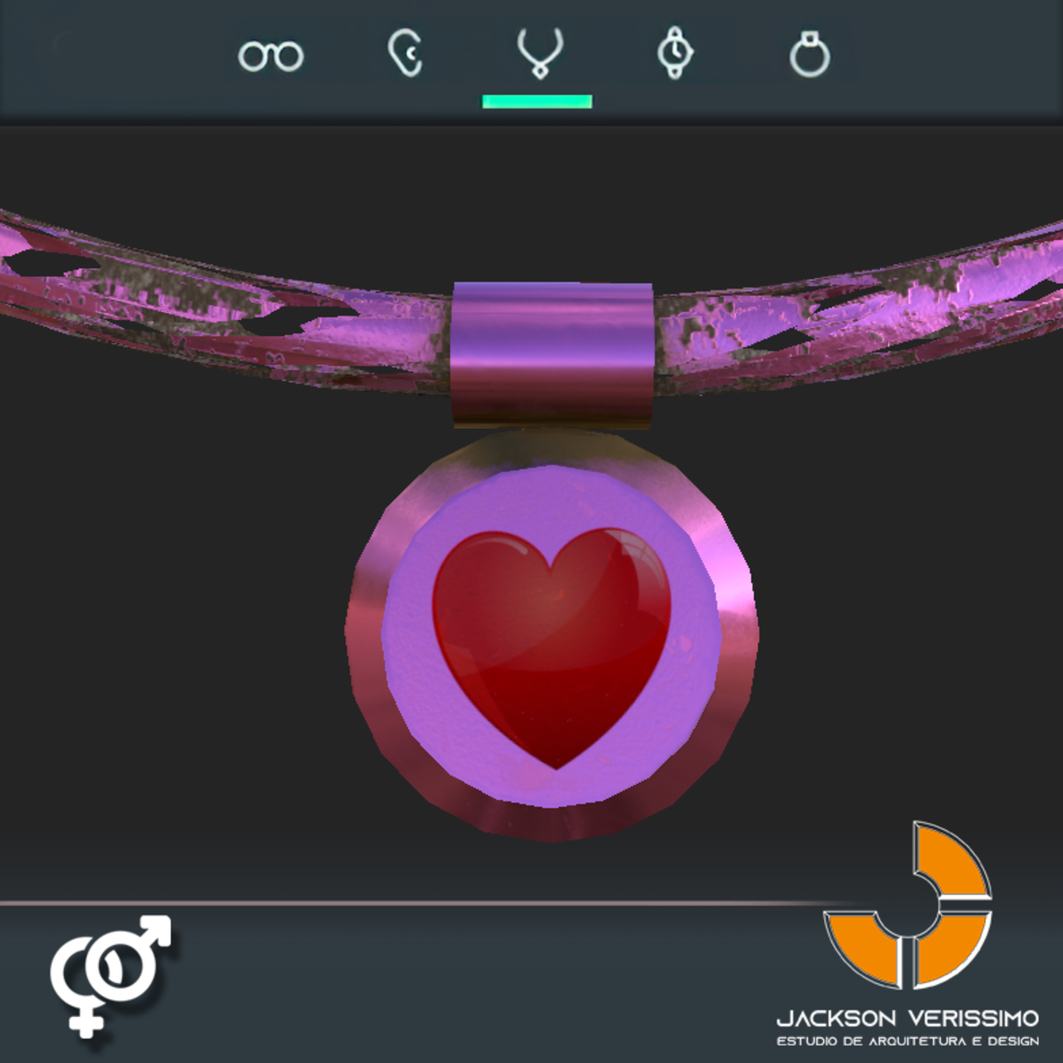 Metal Necklace- Pink Heart