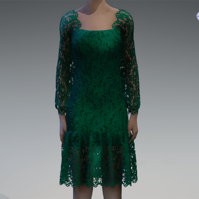Emerald lace dress