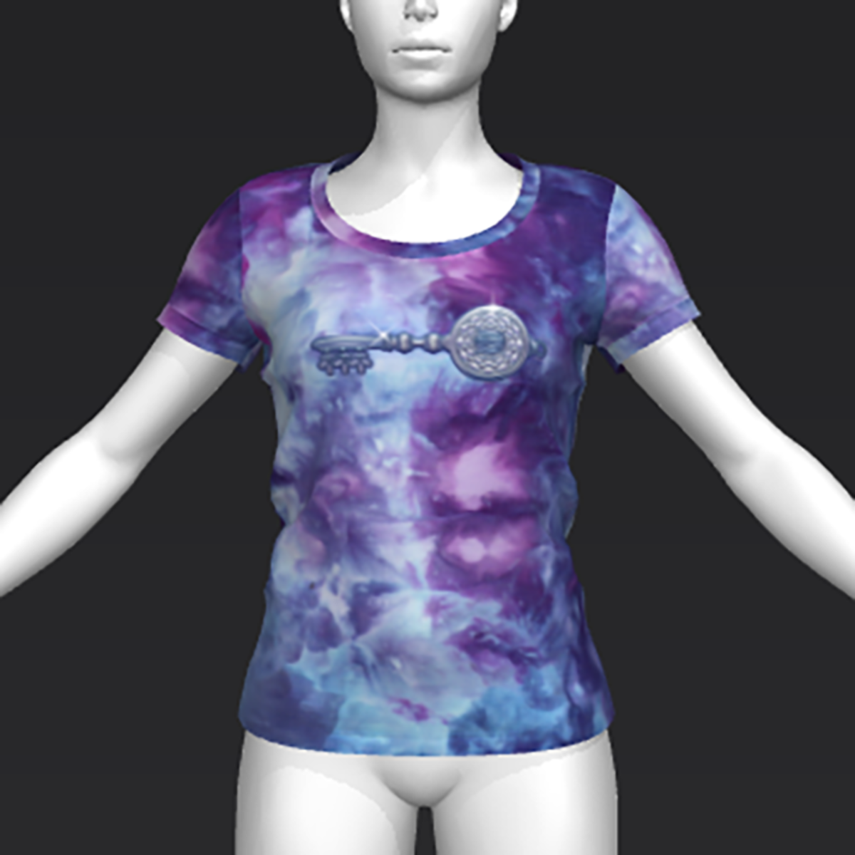 Ready Player One: Crystal Key T-Shirt (Tiedye) (W)