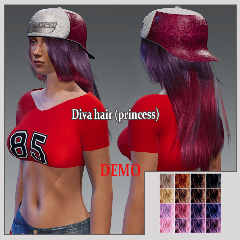 Diva hair (princess ) collorfull base! DEMO
