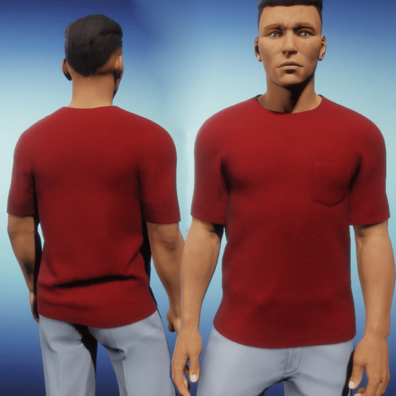 Mens One Pocket Tee - Red