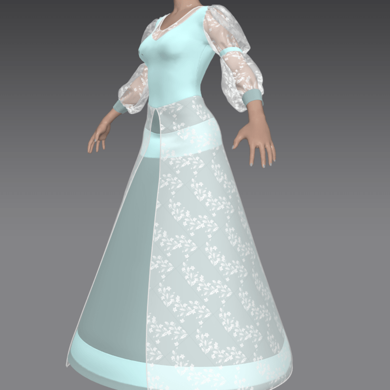 Romantic Wedding Dress Blue