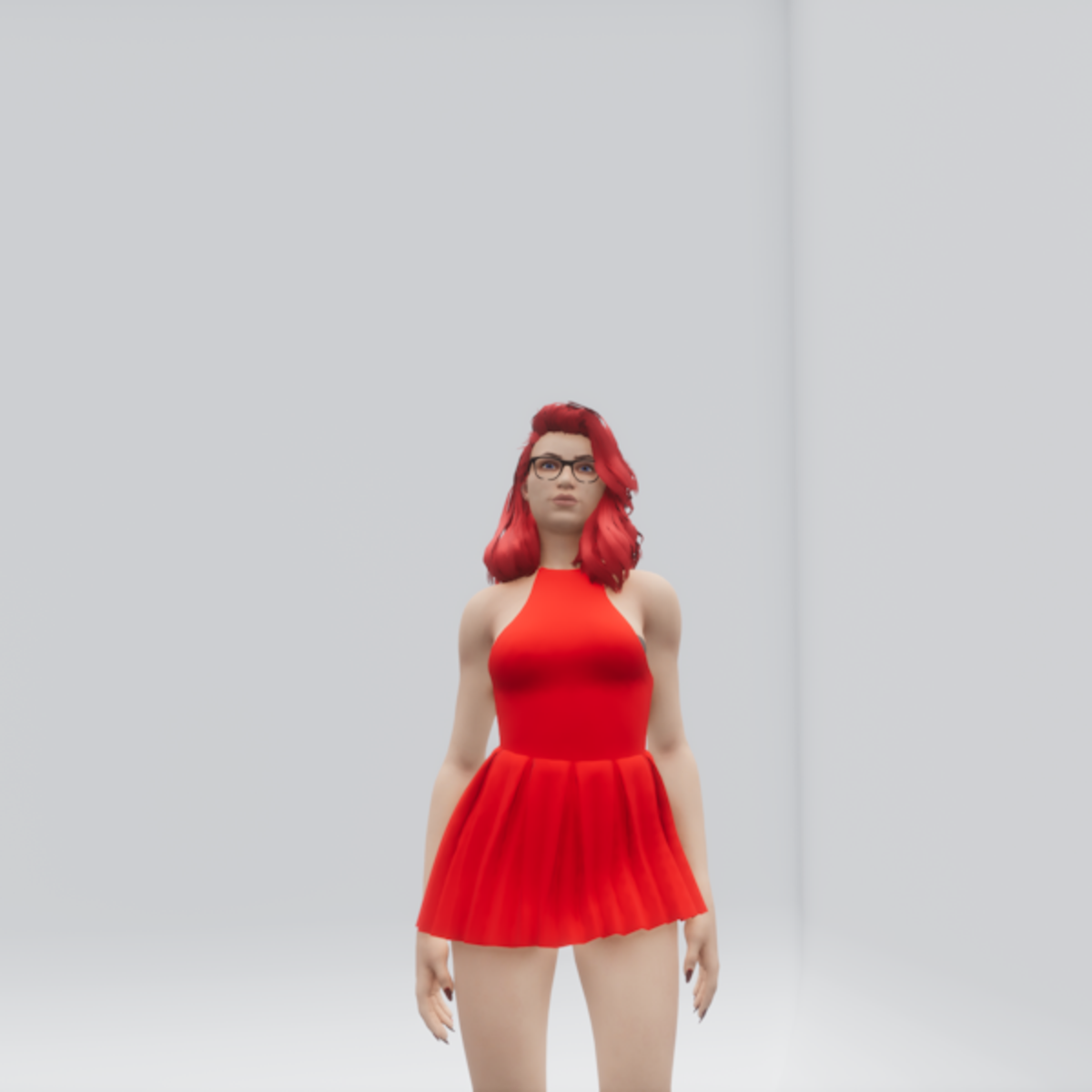 Pleated Leotard and Skirt Red (TM)