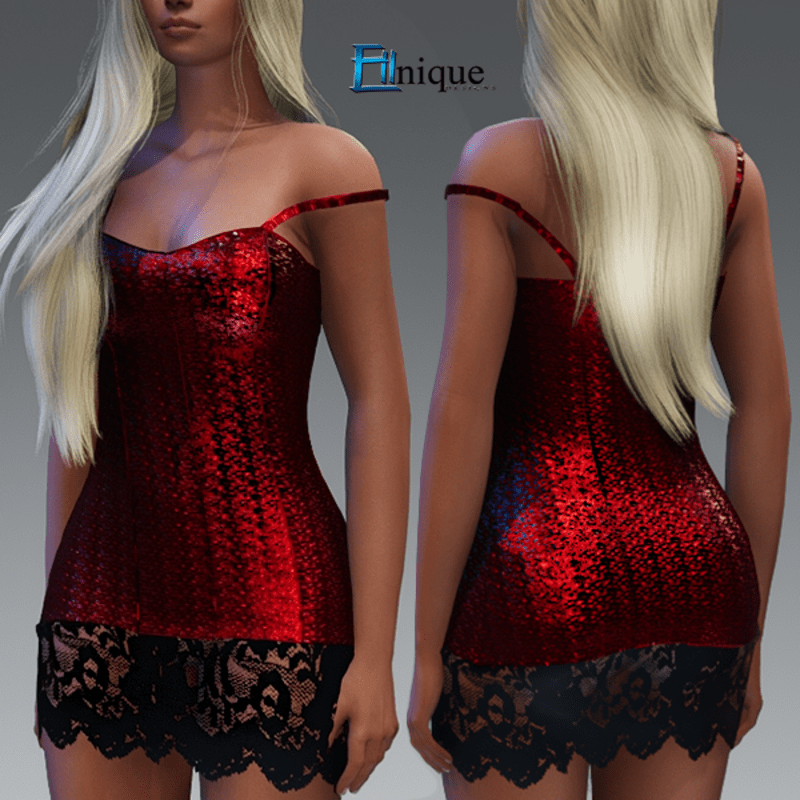 Julia Ruby Red Sequin/Lace dress