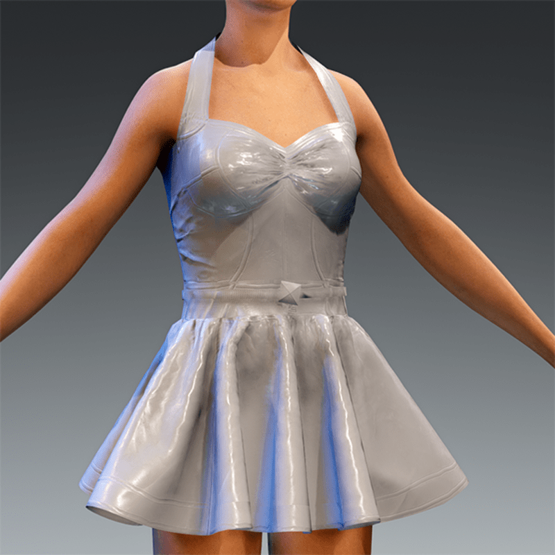 Latex Rubber Dress Short white