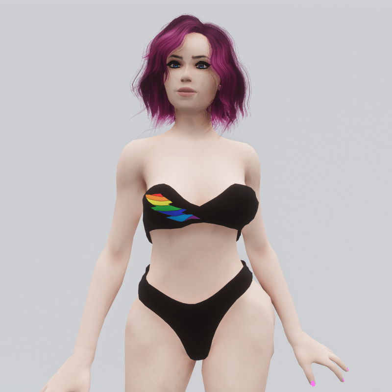 Rainbow Lightening Bolt Bikini