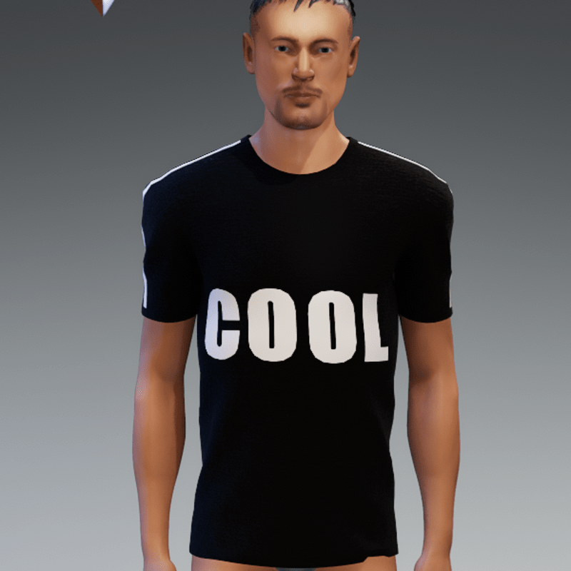 t-short male black and white