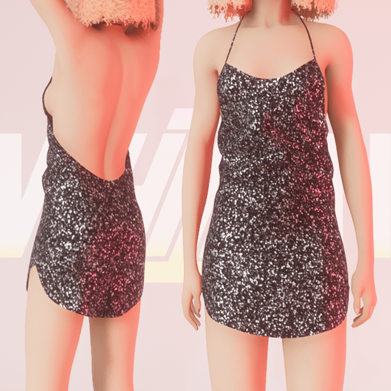 Black Party Glitter Dress