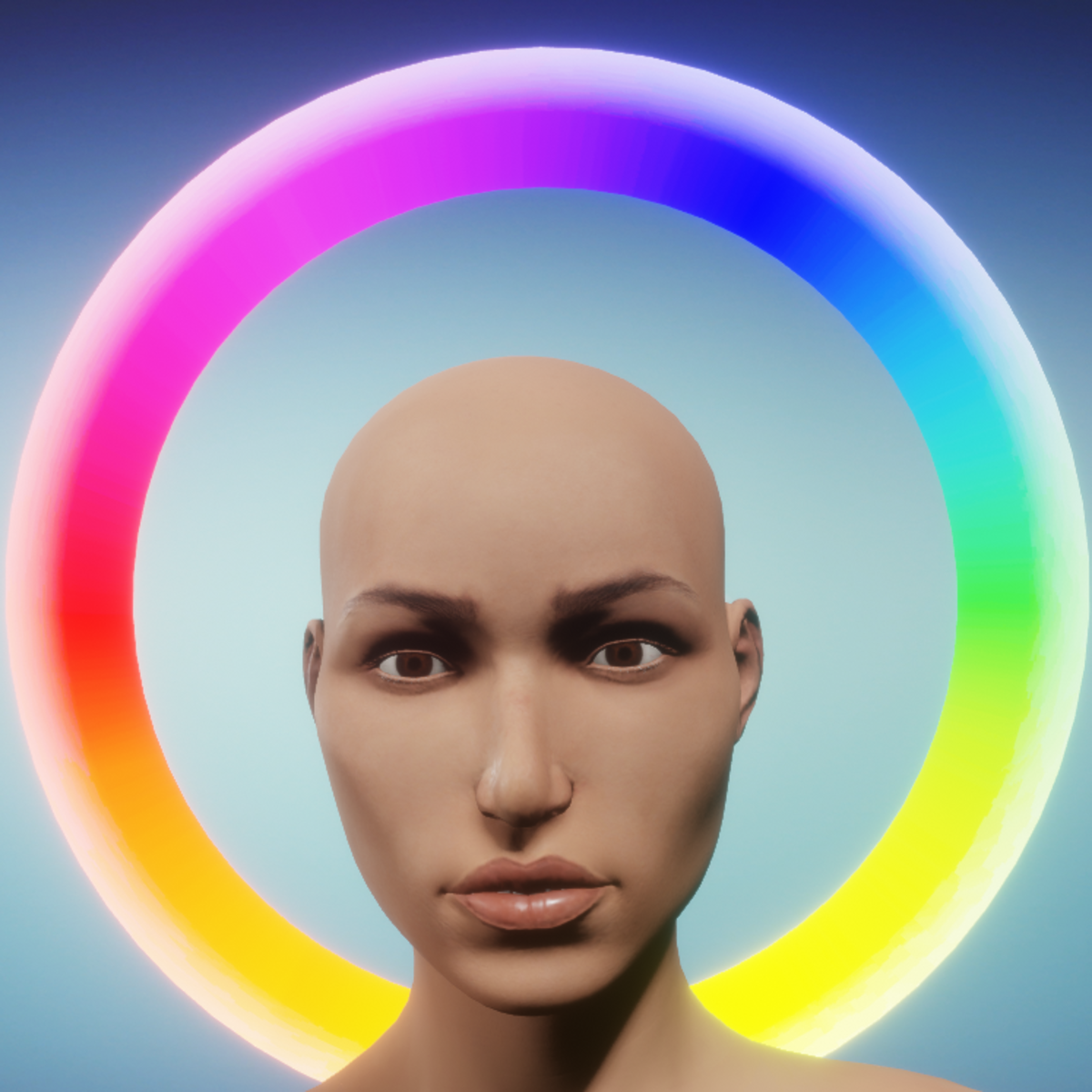 Glowing Rainbow Halo Pride Female