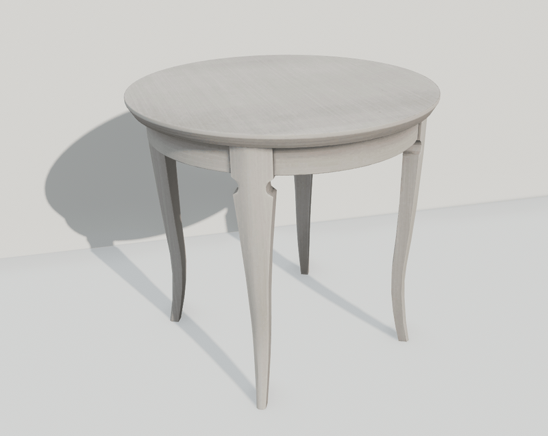 Round End Table - White