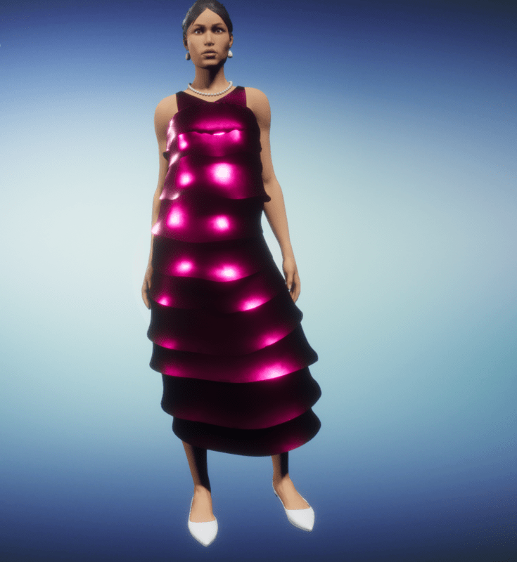 rose petal dress_magenta