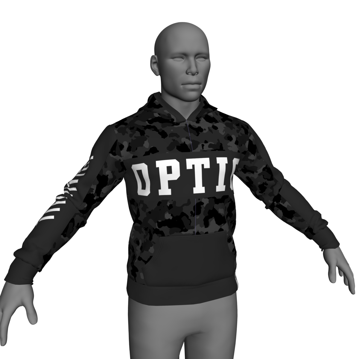 OpTic Gaming Camouflage Black Hoodie - M