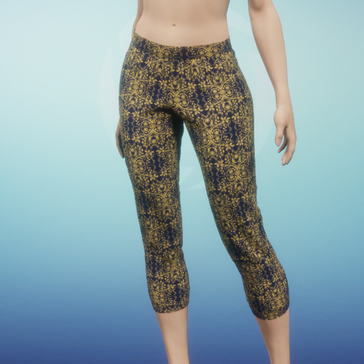 three-quarter pants gold