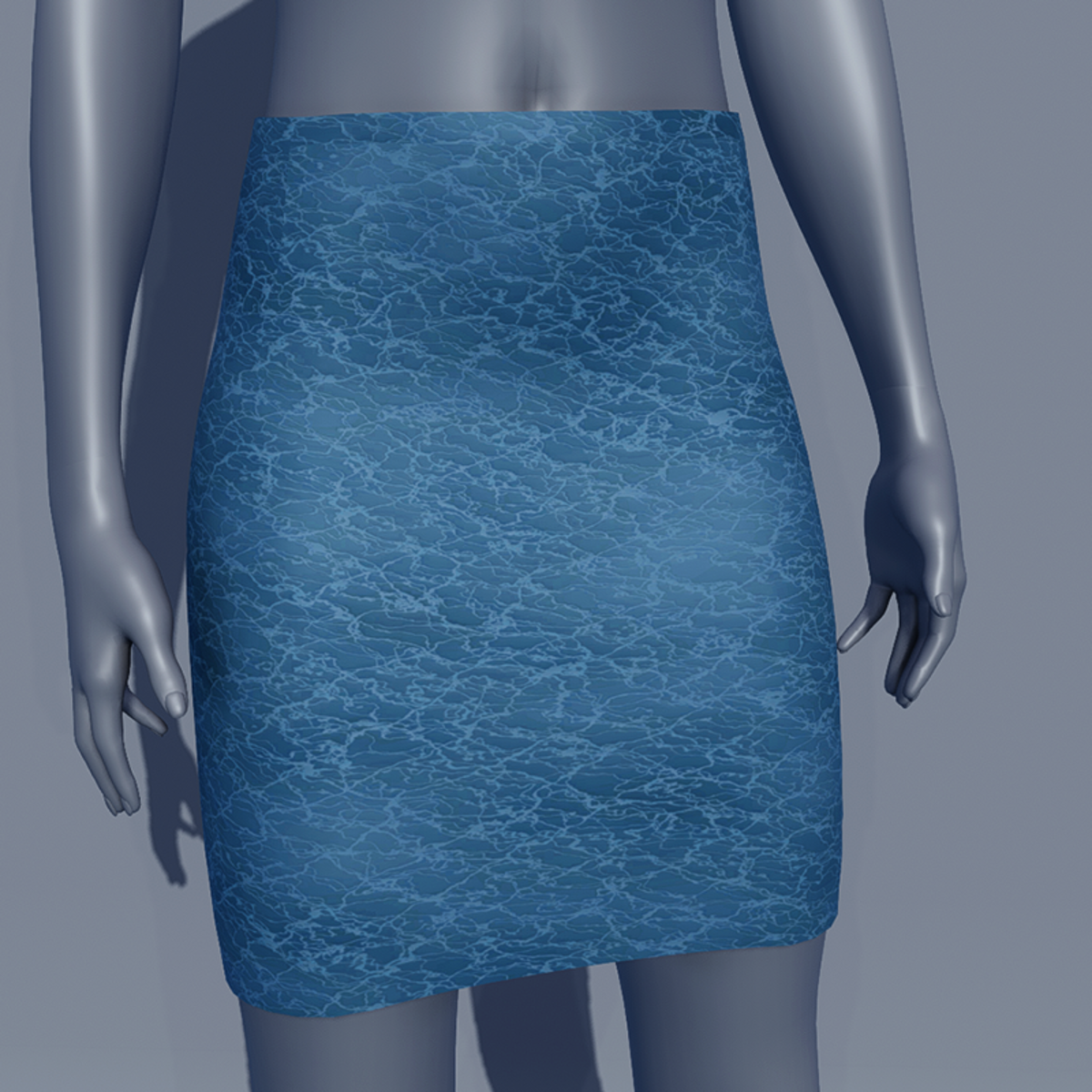 Leather Formal Skirt - Bluestone