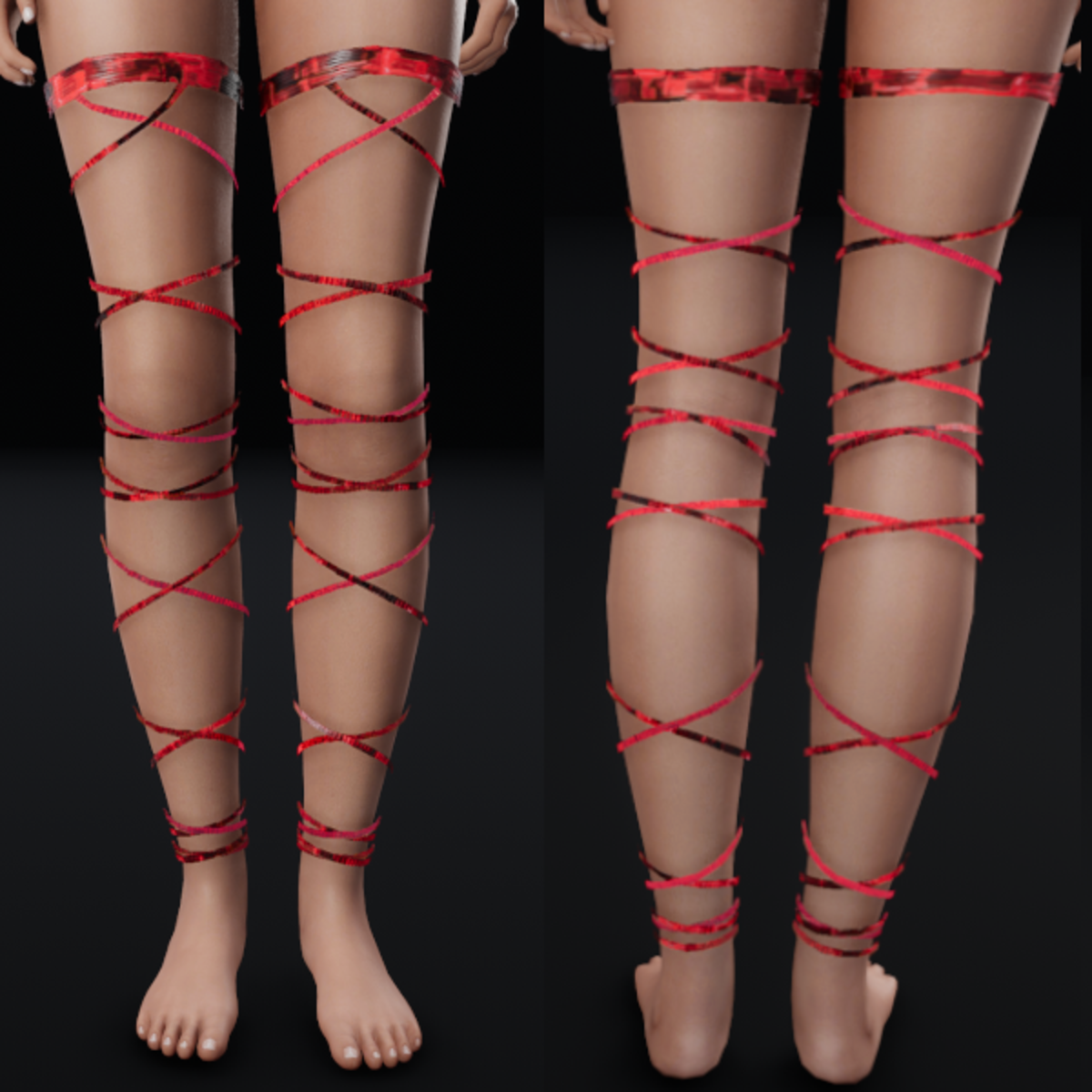 Cyber Cubes Leg Wraps - Red