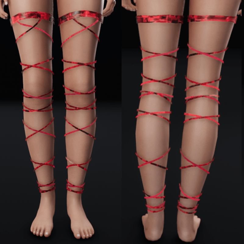 Cyber Cubes Leg Wraps - Red