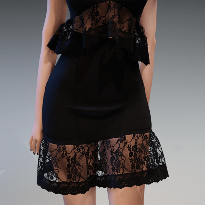 Lace Summer Skirt in Black