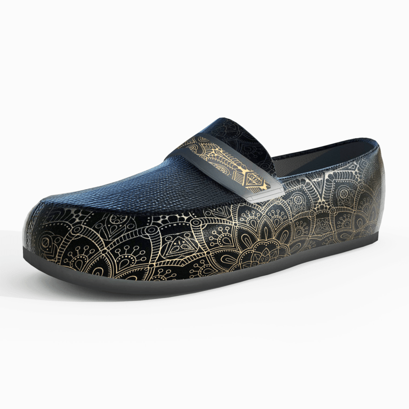 Men's Mocassin Shoes Black Gold