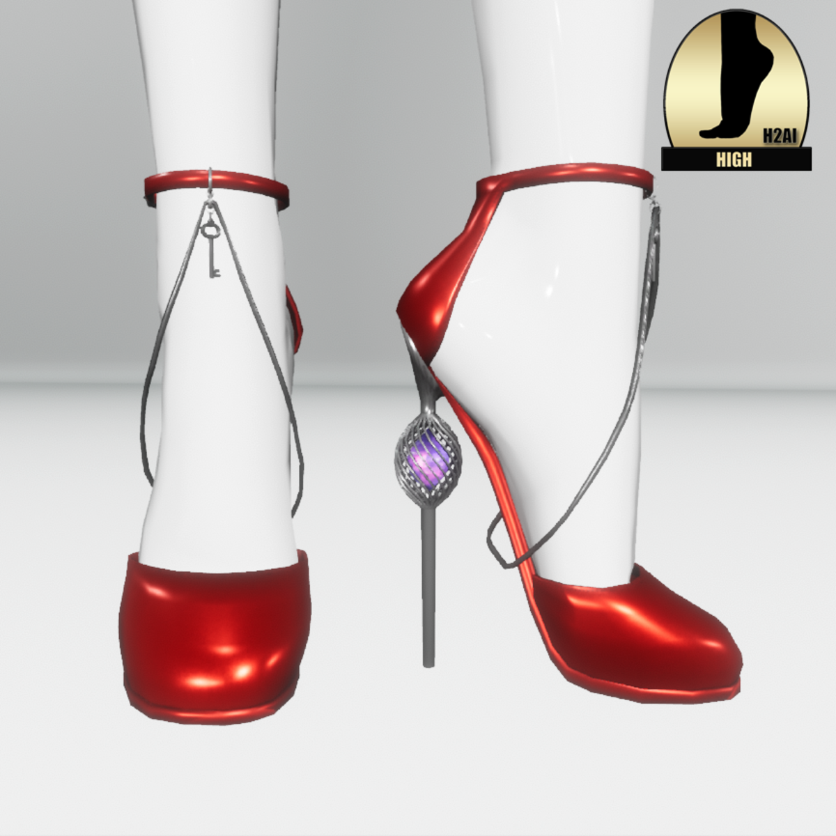 Galaxy cage heels for the h2ai high - red silver