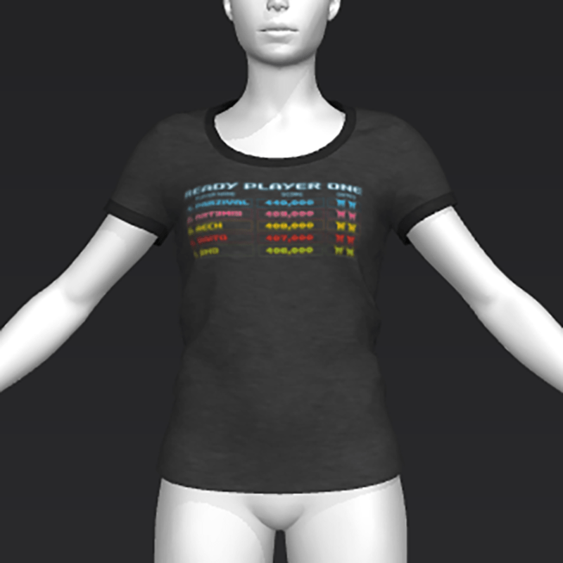 Ready Player One: Leaderboard T-Shirt (Grey) (W)