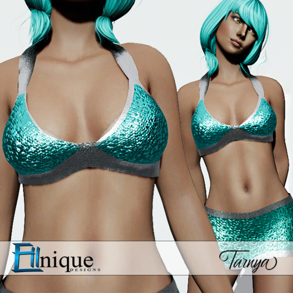 Tarnya Teal Clubbing Sequin Top
