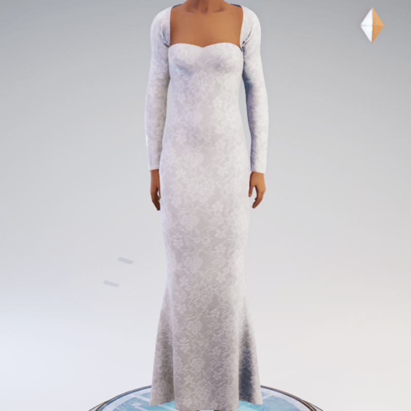 Strapless Mermaid Gown and Bolero - Linen Lace