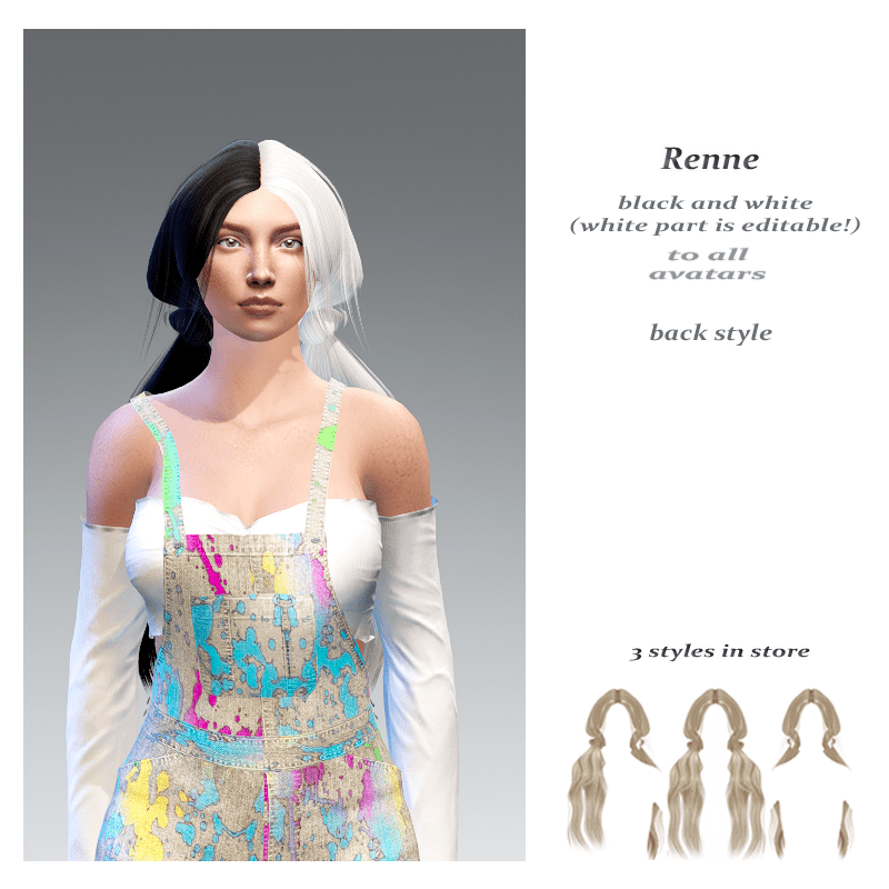 Renne back style-black n white base (the white part is editable!)