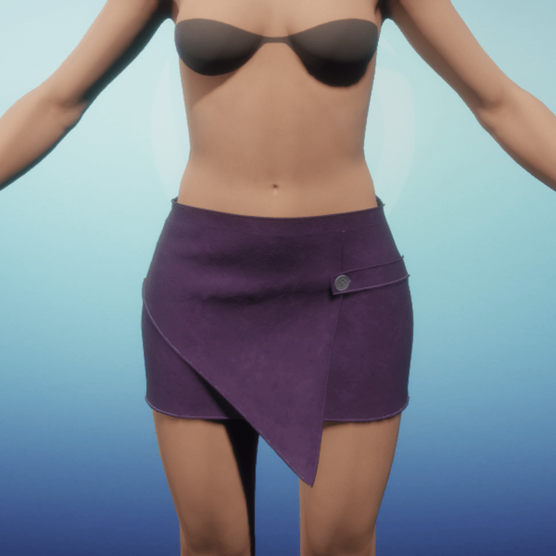 Paneled Mini Skirt - Grape Suede