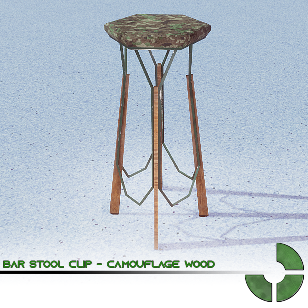 Bar stool clip - Camouflage Wood