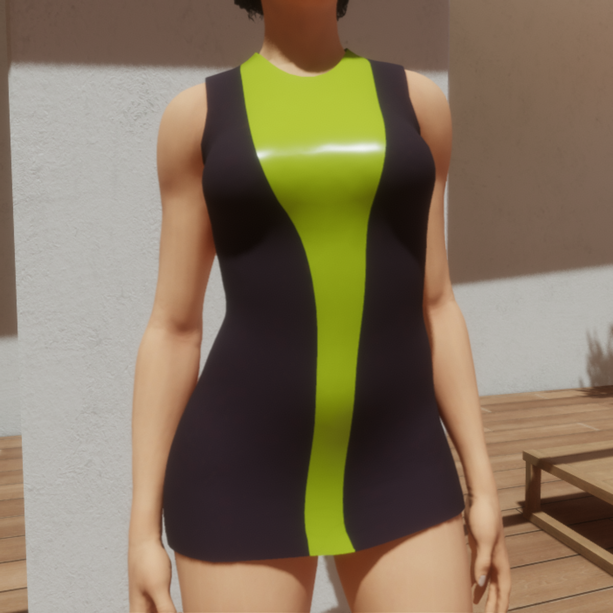 TKA-Purple and neon green mini dress